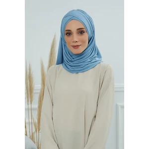 Aisha's Design Önden Çapraz Dikim Büzgüllü Pratik Penye Şal,cps-45