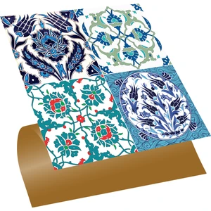 Kendinden Yapışkanlı Banyo Mutfak Kaplama Çini 010 Karma Desenli Pvc Karo 30X30 cm (11 Adet) 1m2