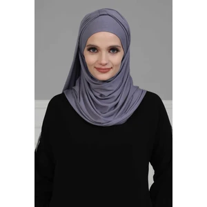 Ayşe Tasarım Pileli Pratik Penye Şal,pudra,ps-16