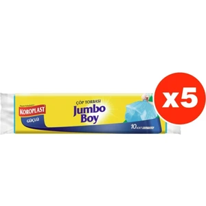 Güçlü Jumbo Boy 10'lu Çöp Torbası x 5 Paket (80 x 110 cm)