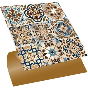 Kendinden Yapışkanlı Tezgah Arası Kaplama Fas 019 Karma Desenli Pvc Karo 30X30 cm (11 Adet) 1m2