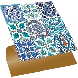 Kendinden Yapışkanlı Tezgah Arası Kaplama Çini 019 Karma Desenli Pvc Karo 30X30 cm (11 Adet) 1m2