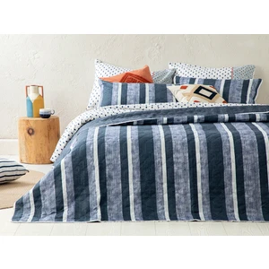 English Home Denim Stripe Çok Amaçlı Tek Kişilik Yatak Örtüsü Takımı 160 x 220 cm Lacivert