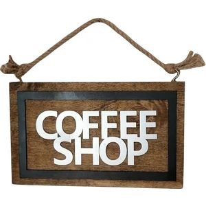 Lime Art Shop Coffee Shop Tabela Halat Askılı Duvar Dekoru 26,5 x 16 cm Kahve dükkanları için dekor amaçlı