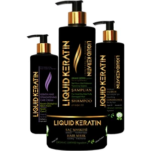 Liquid Keratin Düzleştirici Keratin Saç Bakım Seti - Brezilya Fönü 4'lü Full Set