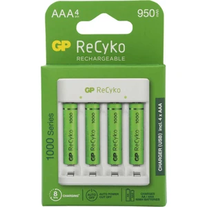 Gp E411 USB Pil Şarj Cihazı 4 Adet 1000 Aaa Ince Pilli Set