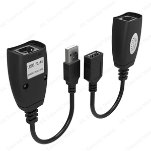 BK Teknoloji USB Extender - Cat5 / CAT5E / Cat6 Kablosu Üzerinden USB 2.0 - RJ45 Lan Uzatma Adaptörü