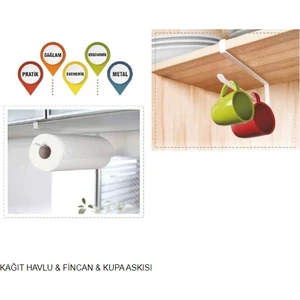 Çok Amaçlı  Raf Altı Kağıt Havlu Fincan Kupa Askısı