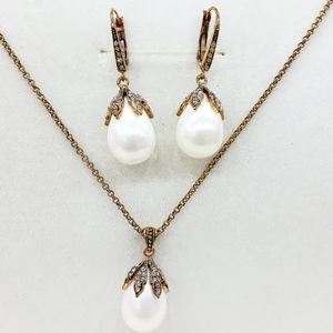 Aşina Gümüş Aşina Gümüş- Elmas Montur Inci Set Swarovski Taşlı Sevgiliye Hediye