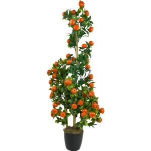 Yapay Ağaç Mandalina Ağacı 80CM 3boy Bambuda Akrilik Siyah Saksılı