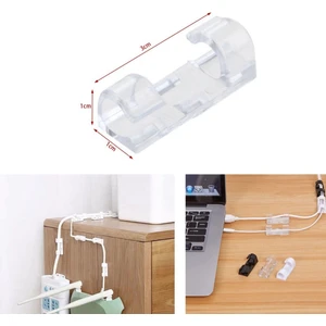 3b Trend Yapışkanlı Mini 20LI Klips USB Pc Adaptör Kablo Tutucu Aparat Şeffaf