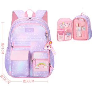 Prenses Okul Çantası Sevimli Çok Fonksiyonlu Sırt Çantası Gradyan Rengi (Yurt Dışından)