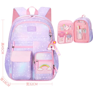 Prenses Okul Çantası Sevimli Çok Fonksiyonlu Sırt Çantası Gradyan Rengi (Yurt Dışından)