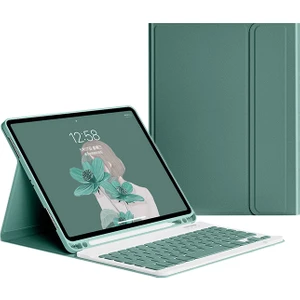 Gold 3c Ipad 10.2 Inç Için Klavyeli Kılıf-Koyu Yeşil (Yurt Dışından)