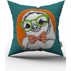 Cango Home Yeşil Turuncu Hayvan Figürlü Dijital Baskılı Kırlent Kılıfı  - OTYK203