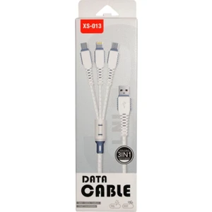 Data Cable XS-013 Çoklu Şarj Kablosu 3 Uçlu Iphone, Microusb, Type-C Uyumlu Çoklu Şarj Kablo -- Data Cable XS-013 Çoklu Şarj Kablosu 3 Uçlu Iphone, Microusb, Type-C Uyumlu Çoklu Şarj Kablo