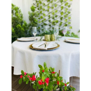 Decamor Home Gold Simli Dertsiz Yuvarlak Masa Örtüsü