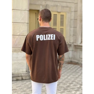 Unisex Polizei Özel Baskılı Oversize Penye T-Shirt %100 Pamuk