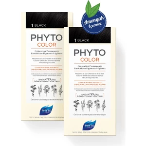 Phytocolor 1 Siyah Amonyaksız Kalıcı Bitkisel Saç Boyası Ikili  Set