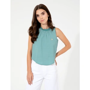 Pierre Cardin Kadın Koyu Mint Comfort Fit Kolsuz Bluz 50252148-VR152