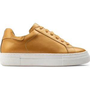Deri Sarı Sneaker Kadın Ayakkabı
