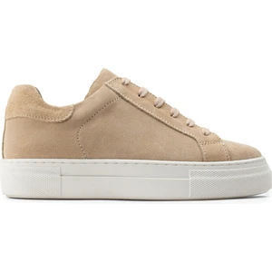 Süet Bej Sneaker Kadın Ayakkabı
