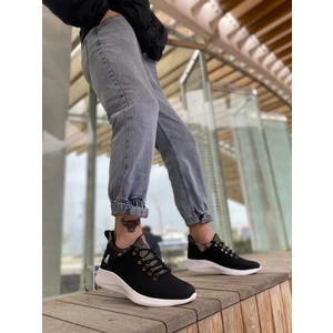BA0601 Bağcıklı Rahat Yüksek Taban Siyah Kamuflaj Casual Erkek Spor Ayakkabı