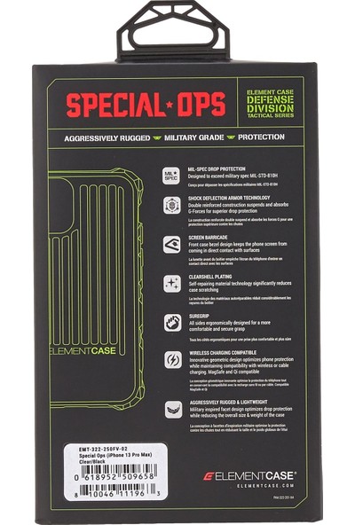 Element Case Special Ops iPhone 13 Pro Max Kılıf Askeriye Standartlı Koruma (Yurt Dışından)