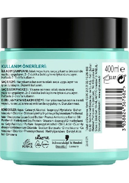 4'ü 1 Arada Nemlendirici Saç Bakım Kürü 400 ml