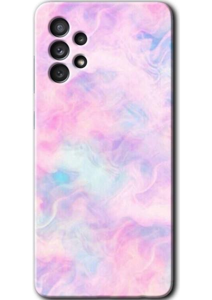 Samsung Galaxy A52 Kılıf Hd Desen Baskılı Arka Kapak + Temperli Cam - Pembe-Duman