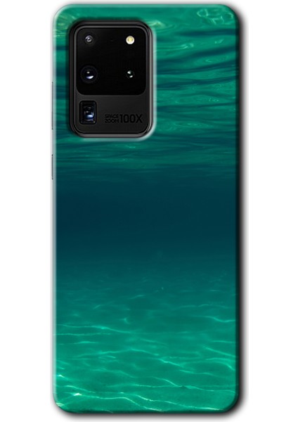 Samsung Galaxy S20 Ultra Kılıf Hd Desen Baskılı Arka Kapak + Temperli Cam - Derin Deniz