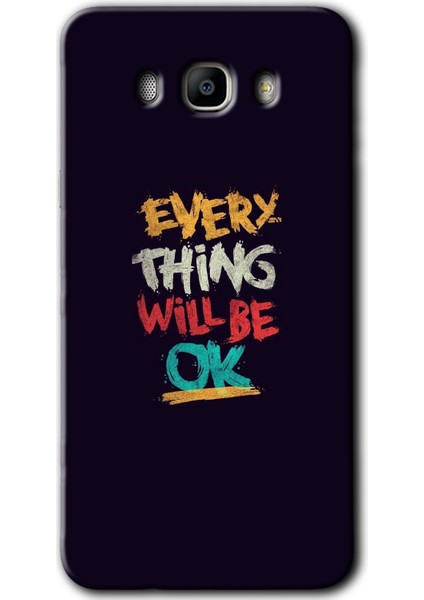 Samsung Galaxy J7 2016 Kılıf Hd Desen Baskılı Arka Kapak + Temperli Cam - Everything