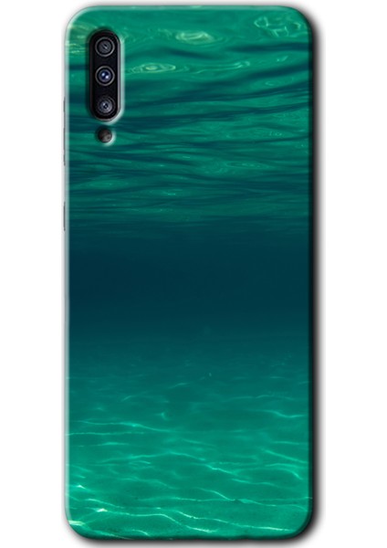Samsung Galaxy A50 Kılıf Hd Desen Baskılı Arka Kapak + Temperli Cam - Derin Deniz
