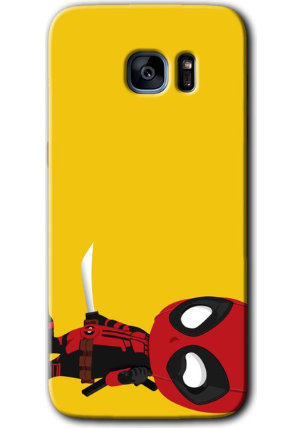 Samsung Galaxy S7 Edge Kılıf Hd Desen Baskılı Arka Kapak + Temperli Cam - Deadpool 6