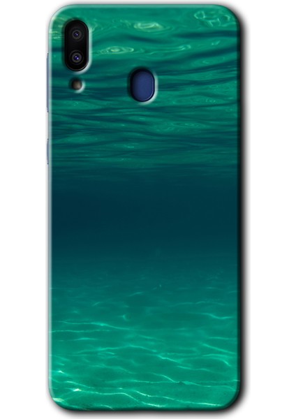 Samsung Galaxy M10 Kılıf Hd Desen Baskılı Arka Kapak + Temperli Cam - Derin Deniz
