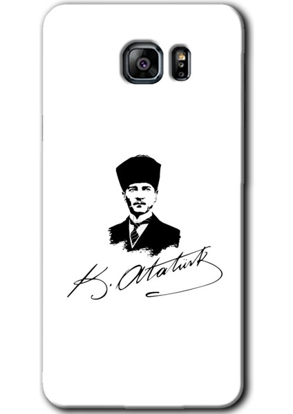 Samsung Galaxy M12 Kılıf Hd Desen Baskılı Arka Kapak + Temperli Cam - Kemal Atatürk Imza