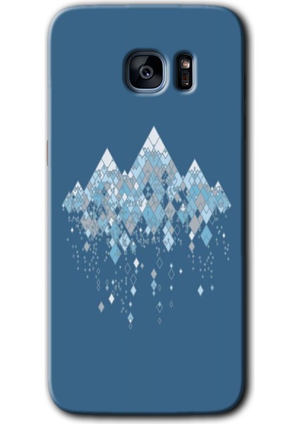 Samsung Galaxy S7 Edge Kılıf Hd Desen Baskılı Arka Kapak + Temperli Cam - Iceberg