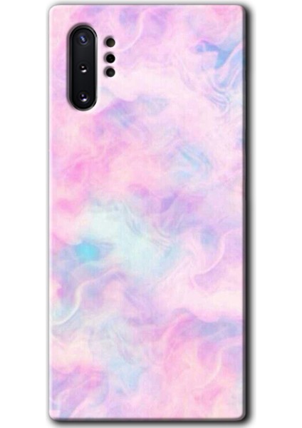 Samsung Galaxy Note 10 Plus Kılıf Hd Desen Baskılı Arka Kapak + Temperli Cam - Pembe-Duman
