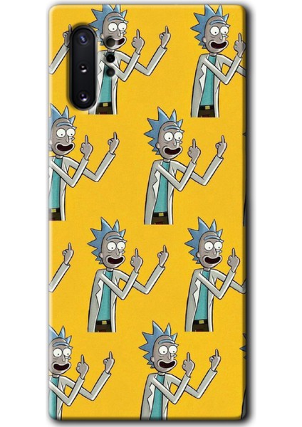 Samsung Galaxy Note 10 Plus Kılıf Hd Desen Baskılı Arka Kapak + Temperli Cam - Rick Felsefesi