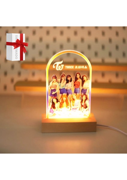 Kpop Twice LED Akrilik Gece Lambası - Kahverengi (Yurt Dışından)
