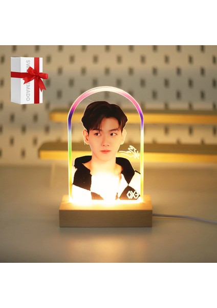 Kpop Exo Baek Hyun LED Akrilik Gece Lambası - Kahverengi (Yurt Dışından)