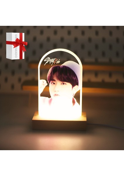 Kpop Stray Kids Han LED Akrilik Gece Lambası - Kahverengi (Yurt Dışından)