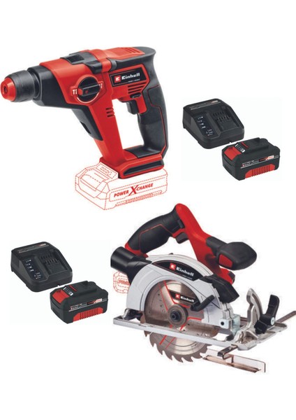 Te-Hd 18/12 Akülü Matkap Te-Cs 18/150 Daire Testere 2X4.0AH Starter Kit Set