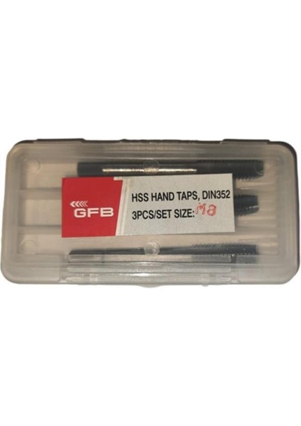 Hss 3 Parça M8 Takım Kılavuz M8x1.25 mm