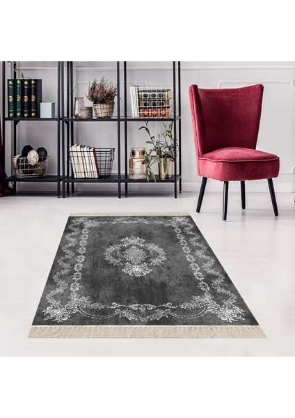 Osmanlı Desen Çerçeveli Dijital Baskı Yıkanabilir Kaymaz Taban Klasik Salon Halısı Ve Yolluk
