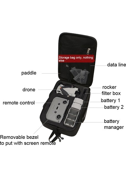 Djı Mini 3 Pro İçin Bkano Omuz Çantası - Siyah (Yurt Dışından)