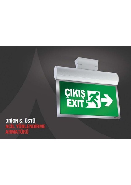 Orion AEB-30223-L Acil Çıkış Yönlendirme Armatürü Sürekli ve Kesintide 180 Dak. Yanan 10XF LED
