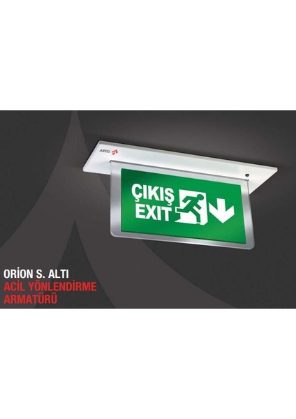 Orion AEB-39223-L Sıva Altı Acil Çıkış Yönlendirme Armatürü Şebekeden ve Kesintide 180 Dak. Yanan 20XF LED