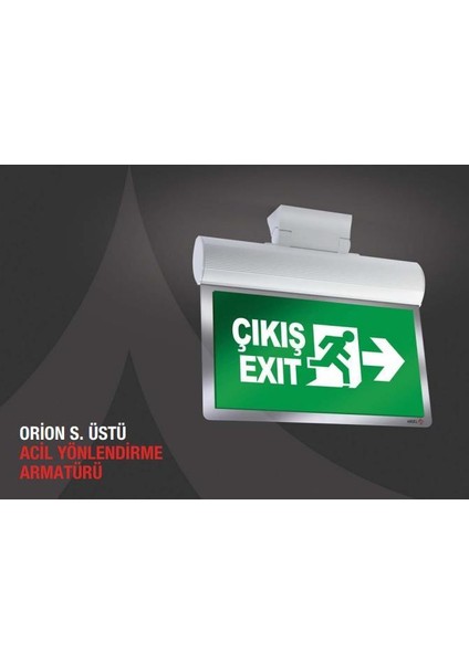 Orion AEB-60223-L Acil Çıkış Yönlendirme Armatürü Sürekli ve Kesintide 180 Dak. Yanan 700 Lümen LED