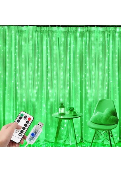 USB Şarj Edilebilir LED Dize Işıklar - Yeşil (Yurt Dışından)